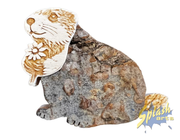 Souvenir en bois - Petite figurine de marmotte en bois